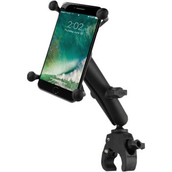 0636-0130 PHONE MOUNT - Handlebar phone mount -Small Tough-Claw™ Base with Long Double-Socket Arm and Universal Ram® X-Grip® Cradle
